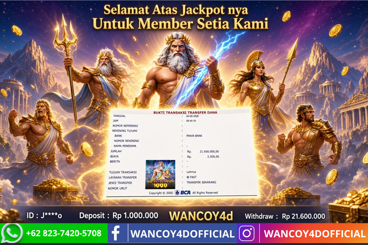 WANCOY4D GATES OF OLYMPUS1000 PRAGMATIC PLAY RP.21.600.000 -LUNAS