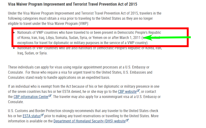 Viaje a USA con sello Irán, Irak, Sudán o Siria en pasaporte - Foro USA y Canadá