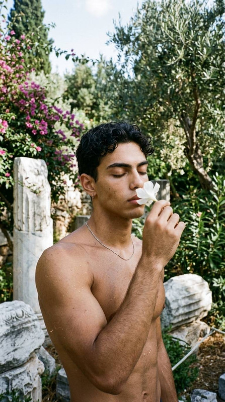 Man smelling flower 202604080718 2