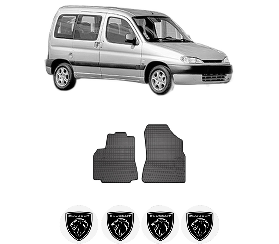 Set covorase presuri PEUGEOT PARTNER MPV (5_, G_) din 1996-2015, auto, din cauciuc thermoplastic, 4 Stickere auto cu PEUGEOT