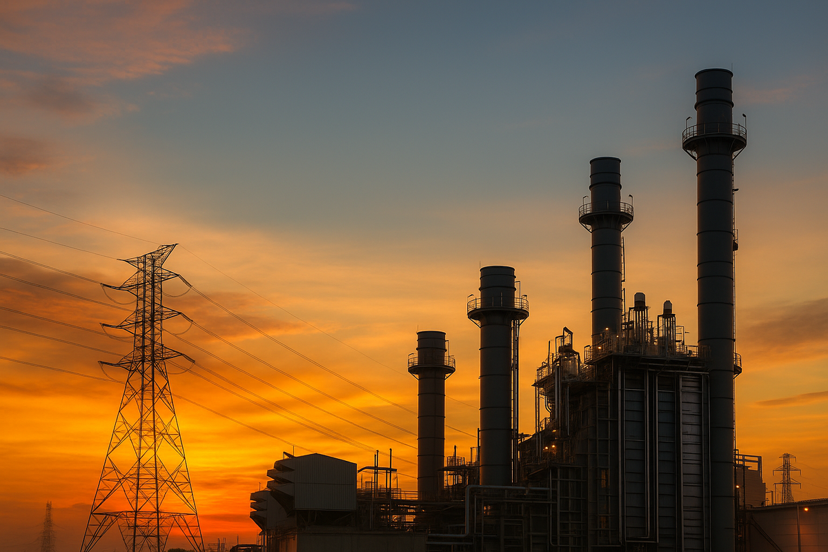 Power plant at dusk
