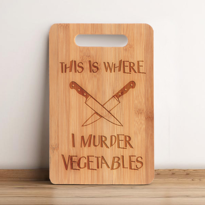 Tocător bambus gravat- Vegetables