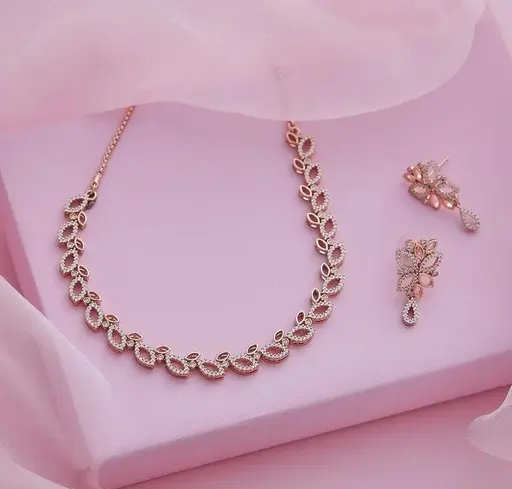 NECKLACE WITH EARRING WOMAN JEWELLY SET Color 1 (A102)