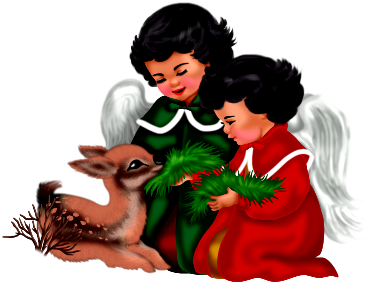 Christmasswishoffairydnangelsatdeer