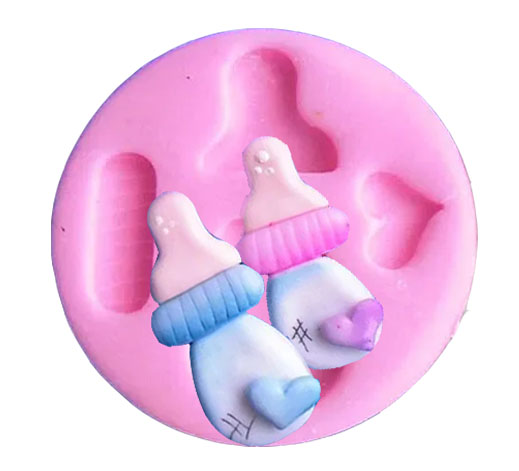 Molde de silicona biberón tetero baby shower en pasta o fondant
