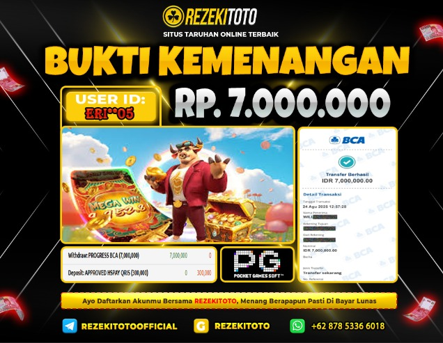 BUKTI KEMENANGAN 24 AGUSTUS 2025 FORTUNE OX 7 JUTA 