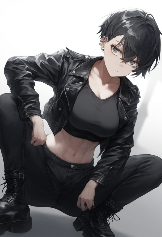 depth of field, 1girl, [[tall]], [toned], large breasts, short hair, black hair, s-1360071711