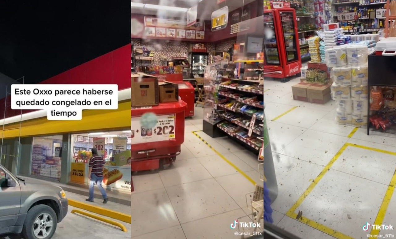 Oxxo abandonado quedó congelado en el tiempo, lo que parece aterrador