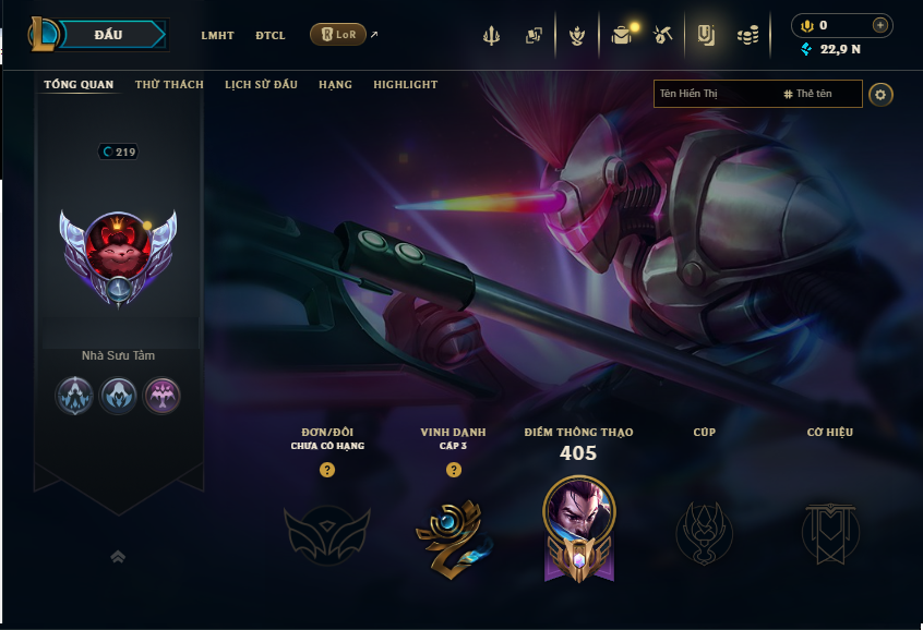 Acc LMHT # - Không Khung