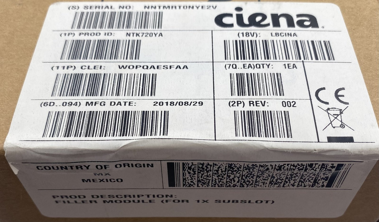 CIENA NTK720YA FILLER MODULE FOR 1X SUBSLOT