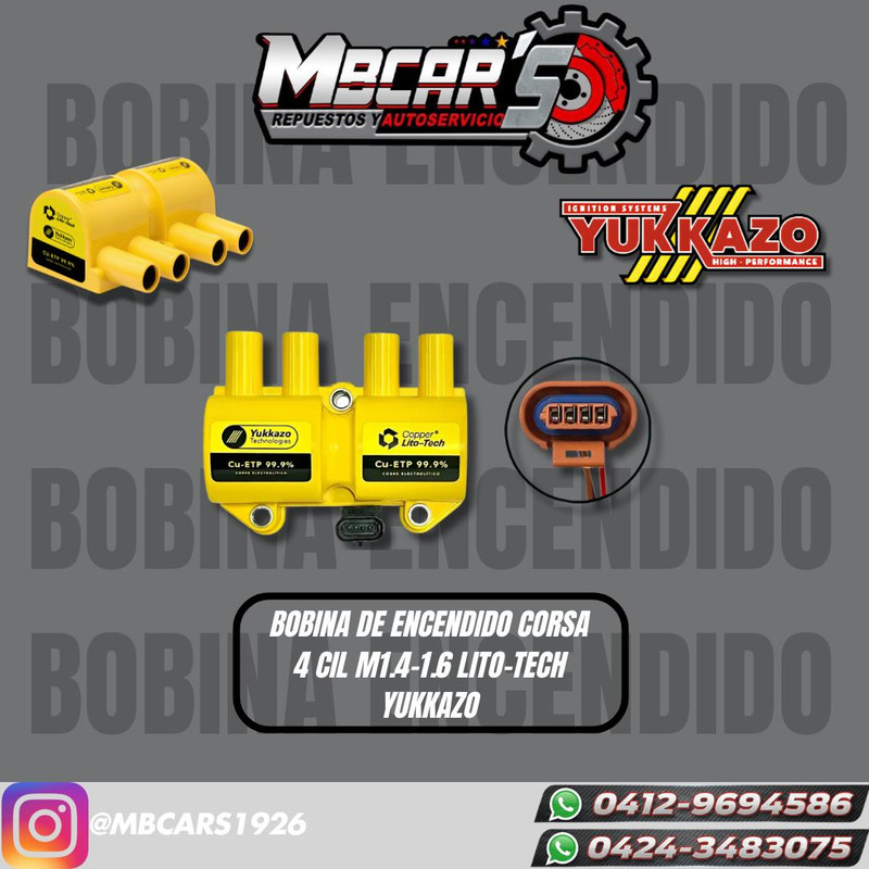 BOBINA DE ENCENDIDO CORSA 4 CIL M1.4-1.6 