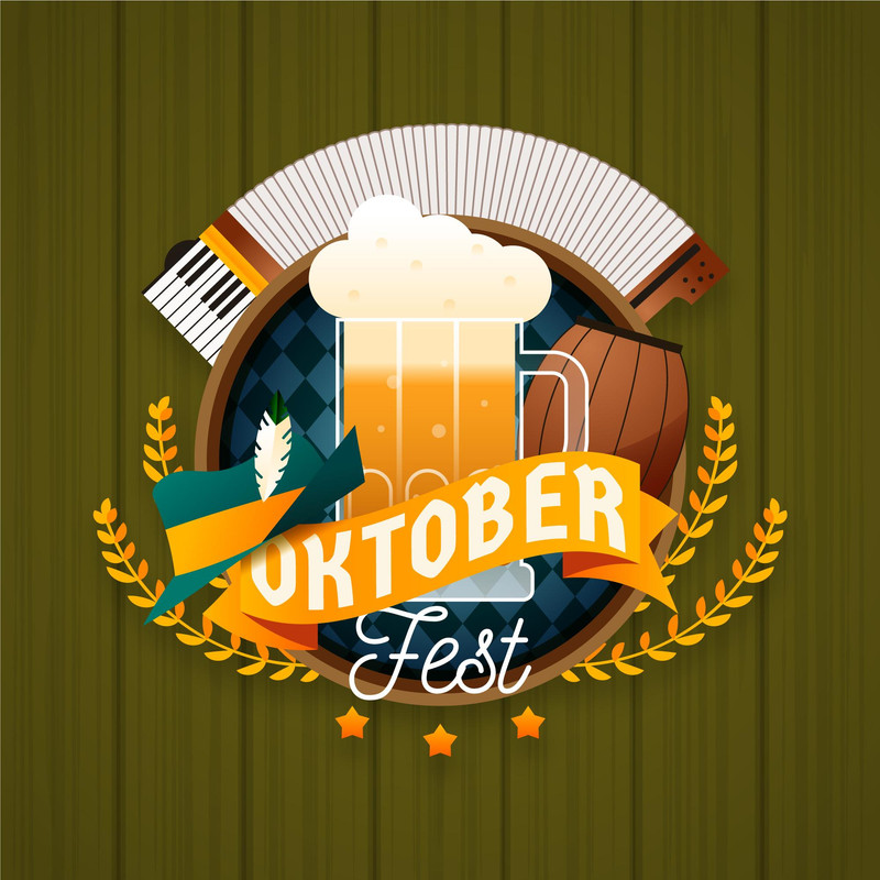 Flat oktoberfest festival concept
