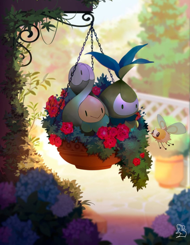 budew-ribombee-and-petilil-pokemon-drawn