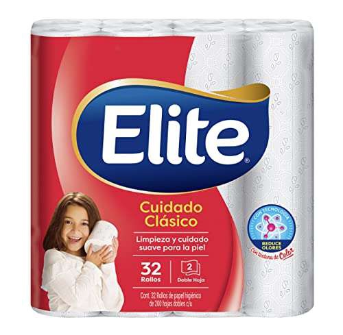 Amazon: Elite Papel Higiénico Doble Hoja 32 rollos | PLanea y ahorra, envío gratis con prime