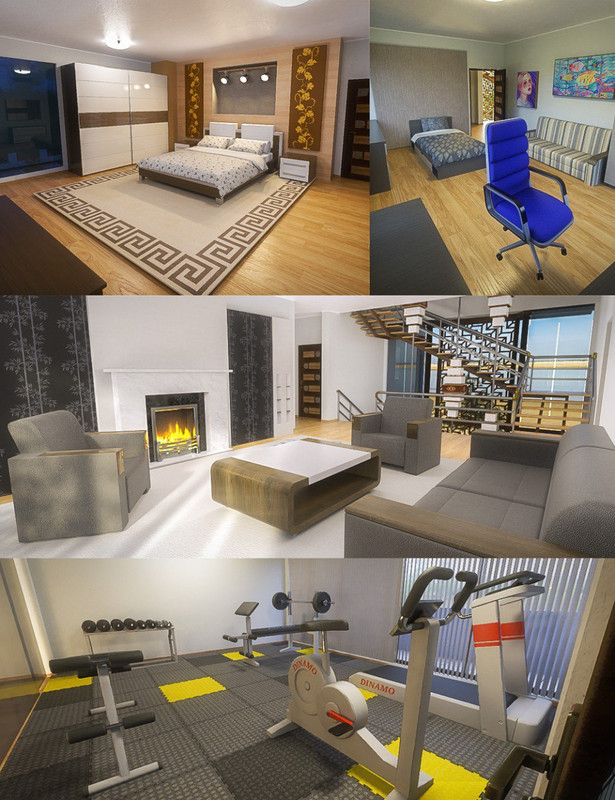 daz3d moder house 2 props 3rd 4th floor main 1