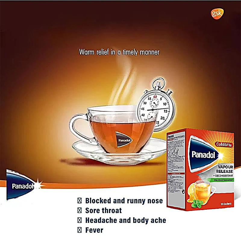 PANADOL C & F LMN&HNY VAP REL+DECONG SACHET 10'S