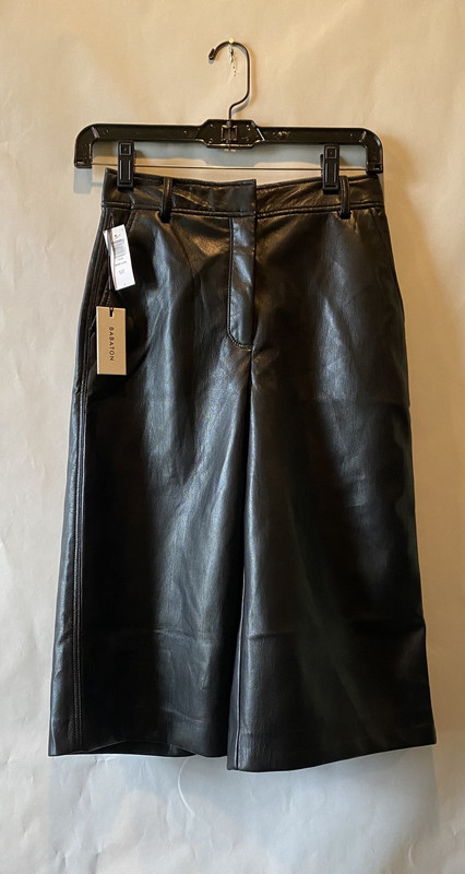 BABATON WIDE LEG VEGAN LEATHER SHORTS WOMEN SIZE 2 79656