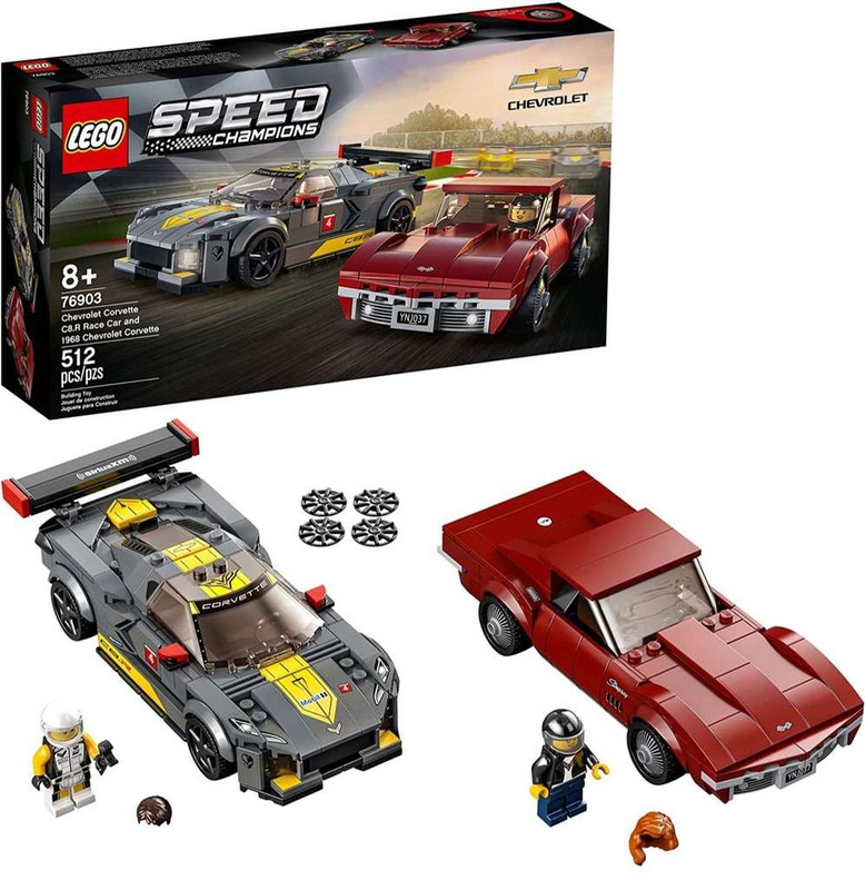 Amazon LEGO Speed Champions 76903 Auto Deportivo Chevrolet Corvette C8.R y Chevrolet Corvette de 1968 (512 Piezas) 