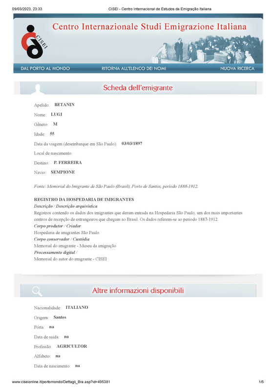 CISEI - Centro Internacional de Estudos da Emigração Italiana