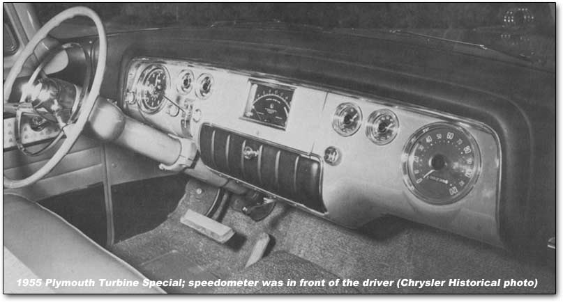 1956 Chrysler turbine car Dashboard