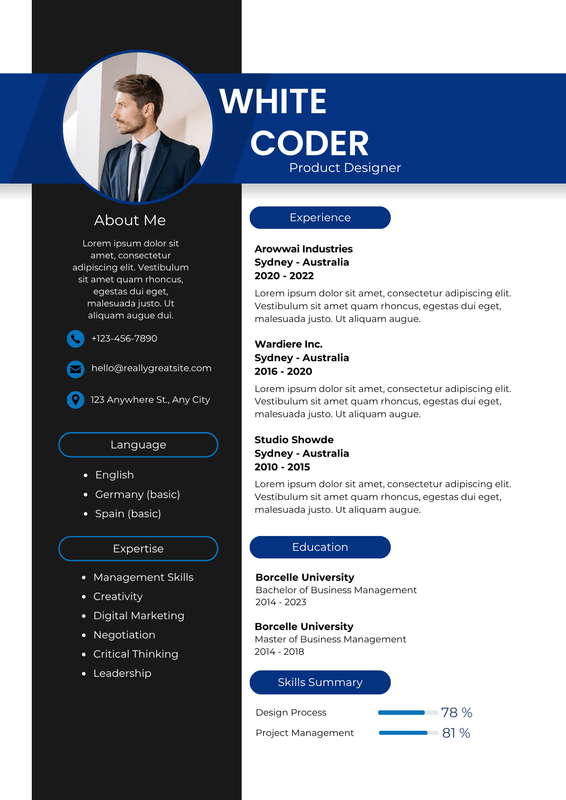Black-Modern-Professional-Resume preview