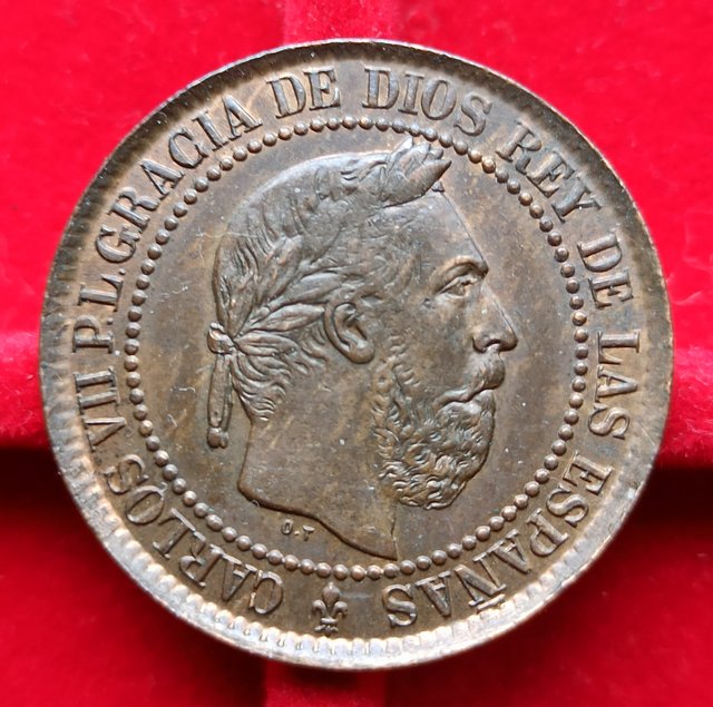 Carlos VII 5 céntimos de peseta 1