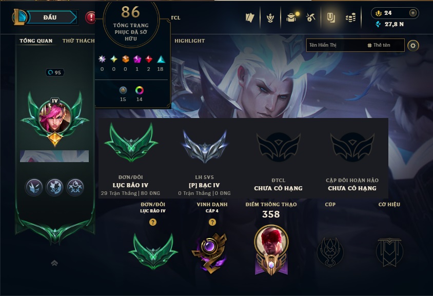 Acc LMHT # - Khung Lục Bảo
