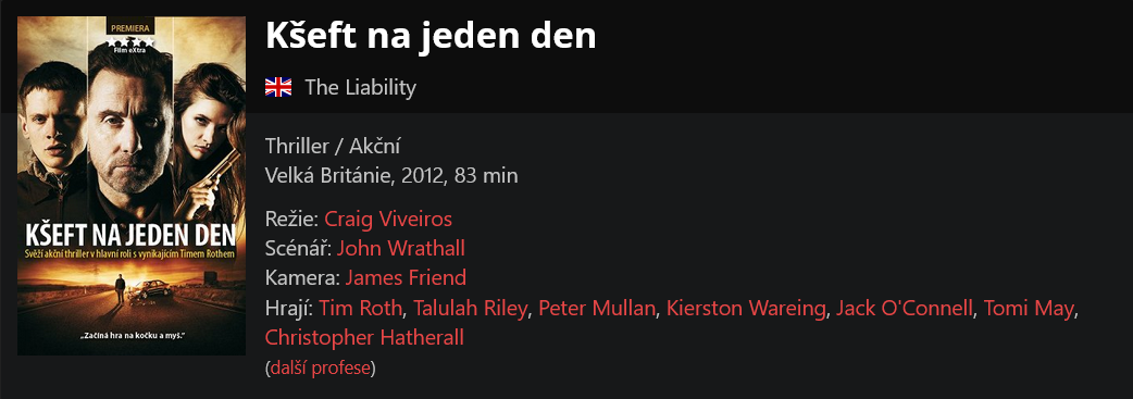 Re: Kšeft na jeden den / Liability, The (2012)