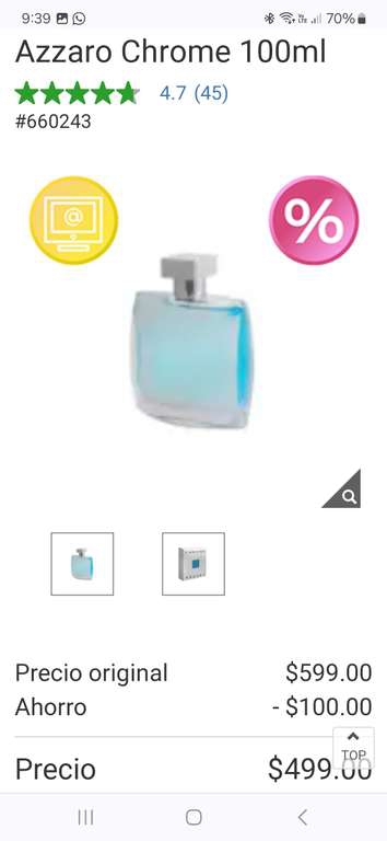 Costco: Perfume Azzaro Chrome 100 ml 
