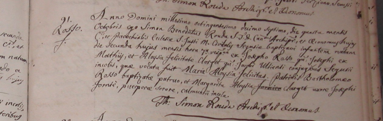 1817 batt Rosso Luigia (Aloisia)