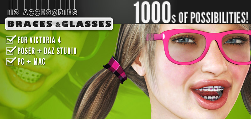 i13 Accessories BRACES and GLASSES [V4]