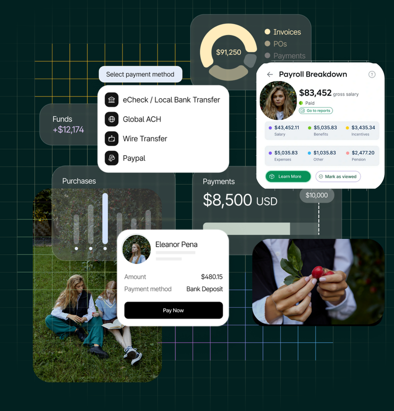 Two women posing at an office work area with warm color tones 1