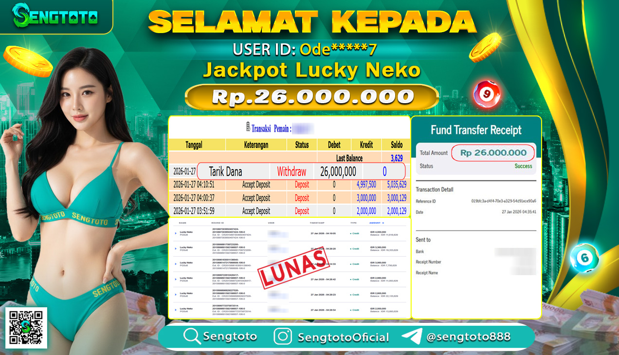 BUKTI PEMBAYARAN SLOT LUCKY NEKO
