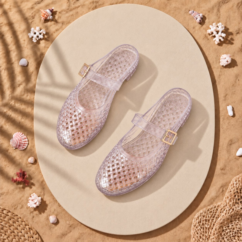 Mesh Half Ballet Flats