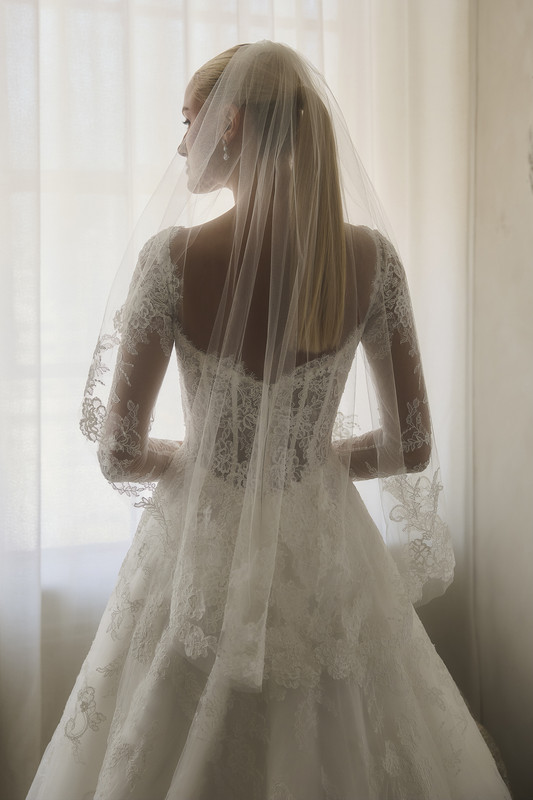 Emmaline Matching Bridal Veil Style 2629V Back