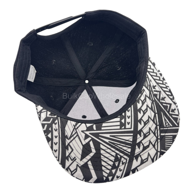 Mens SnapBack Adjustable Size Hat Kakau Design Baseball Cap Flat Brim hip hop


