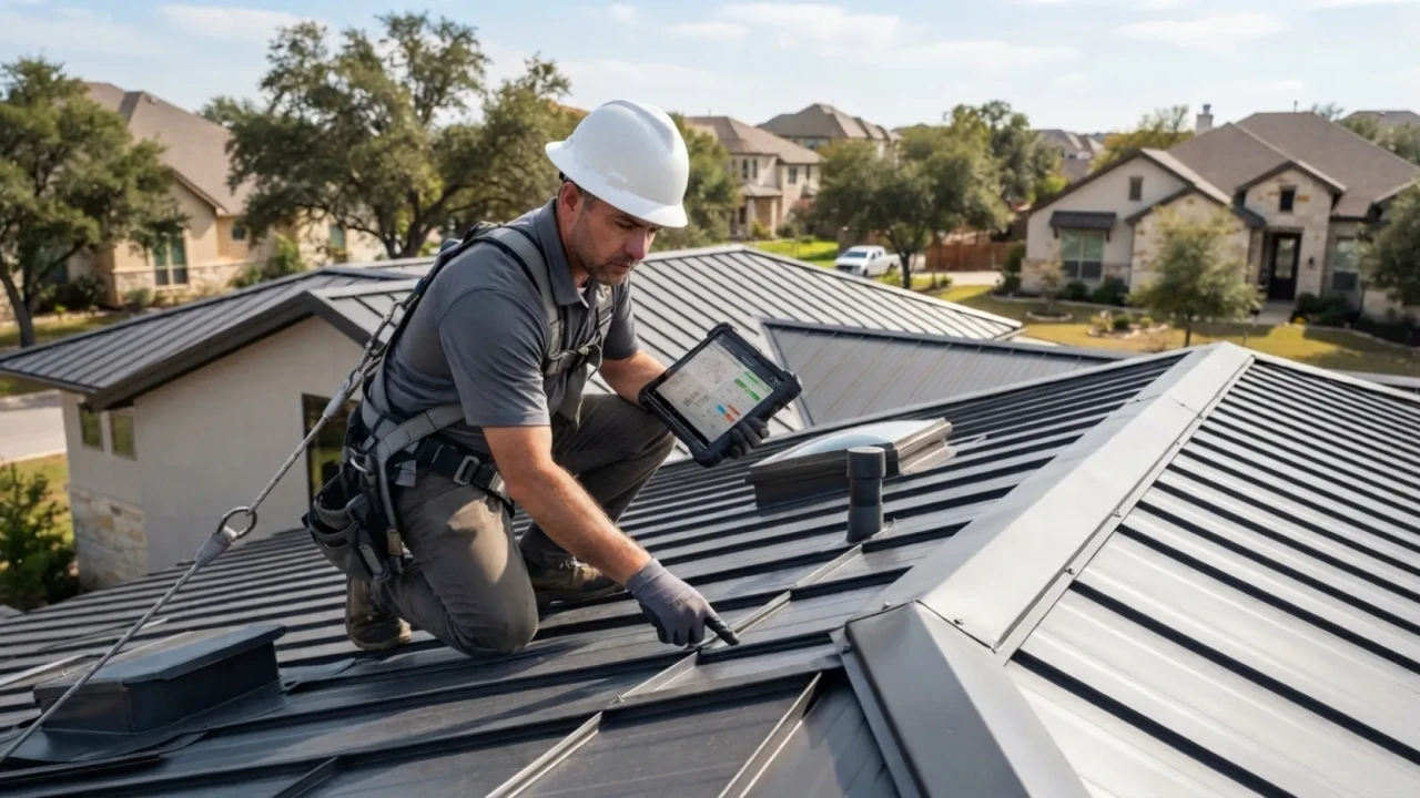 Metal roof maintenance inspection and recoating San Antonio TX Bexar County
