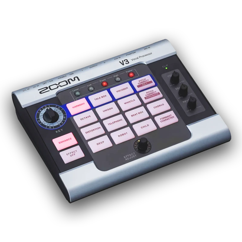 ZOOM V3 Vocal Effects Processor | Real-Time Vocal Enhancement and Harmonies