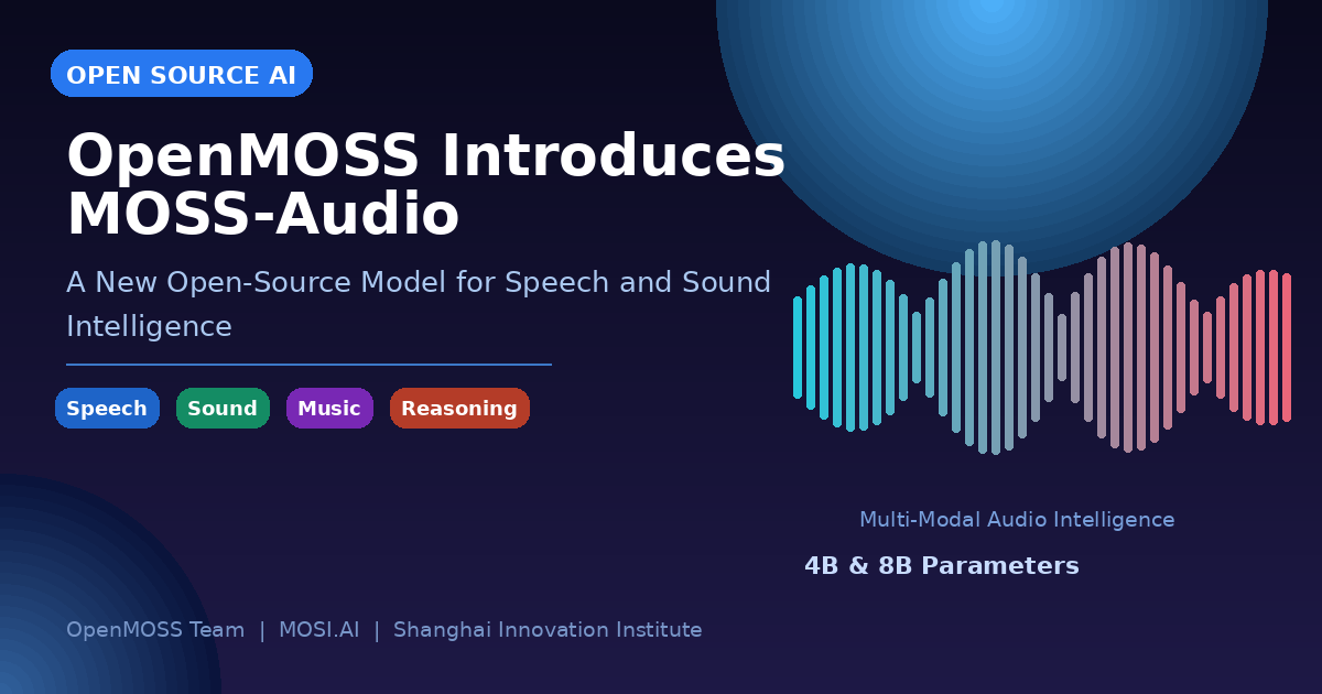 OpenMOSS Introduces MOSS-Audio: A New Open-Source Model for Speech and Sound Intelligence