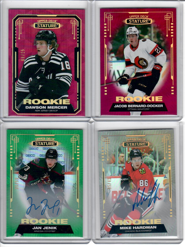 2021-22 Upper deck Stature autos Hardman #d49 and Jenik #d50