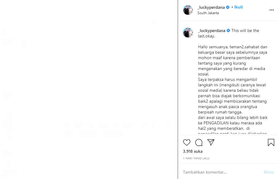 Lucky Perdana ungkap perihal Veronica