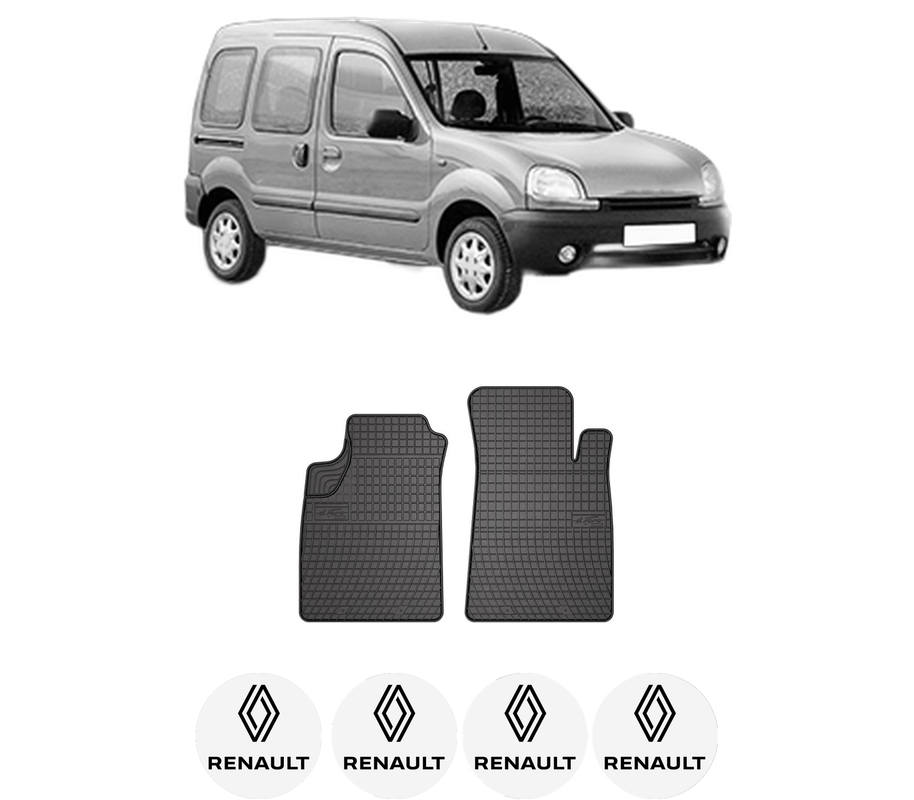 Set covorase presuri RENAULT KANGOO (KC0/1_) din 1997-2010, auto, din cauciuc thermoplastic, 4 Stickere auto cu RENAULT
