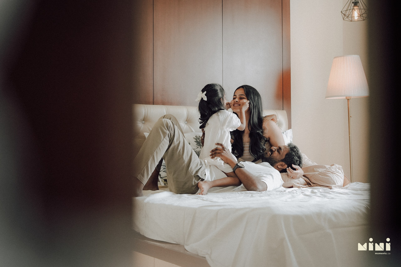 South Indian family photography Birmingham UK — intimate home session, natural window light