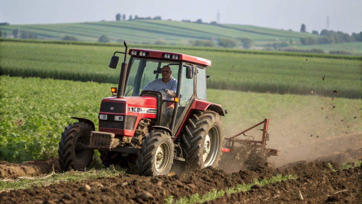 трактор за работой