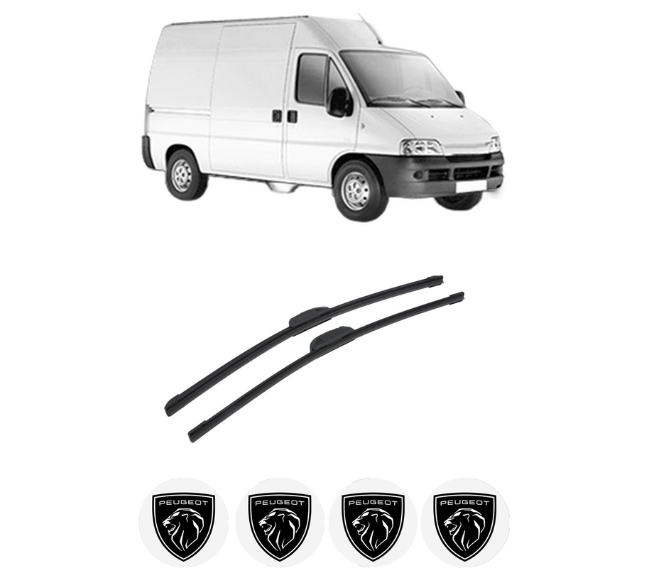 Set stergatoare auto PEUGEOT BOXER Van (244) din 2001-2009, pentru parbriz auto, 2 bucati, Bosch Aerotwin Retrofit, din cauciuc siliconat rezistent, 4 Stickere Auto PEUGEOT