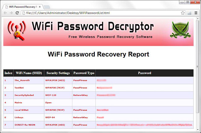 WiFi Password Decryptor 12.0 WiFi Password Decryptor 12.0