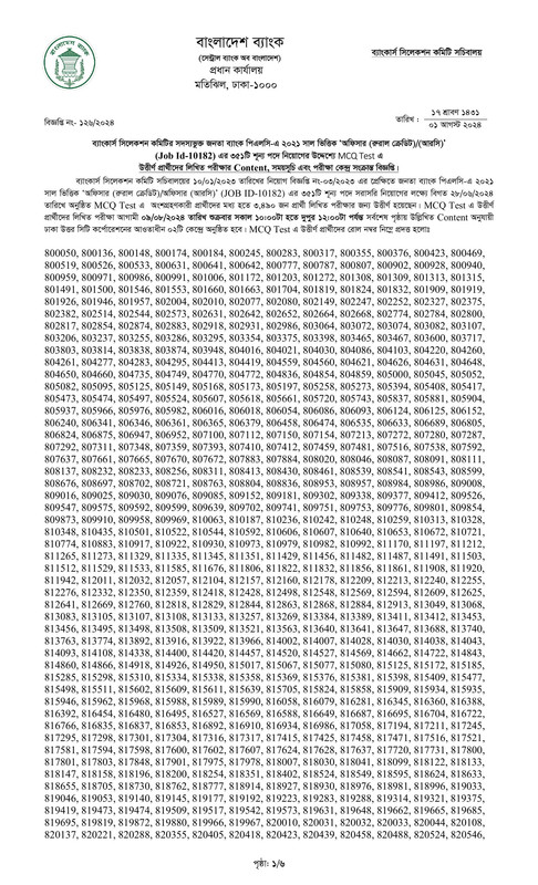 JB Officer (RC) MCQ Exam Result 2024 PDF-1