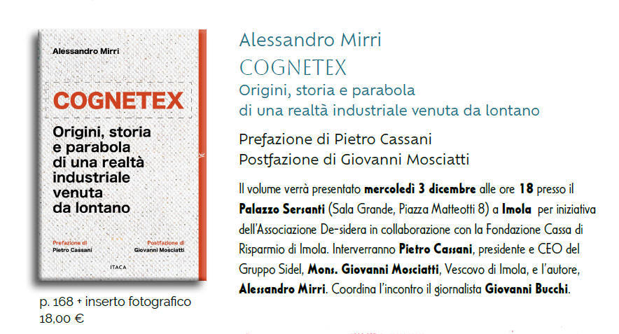 3 dicembre, Imola: a Palazzo Sersanti il racconto della storia industriale della Cognetex