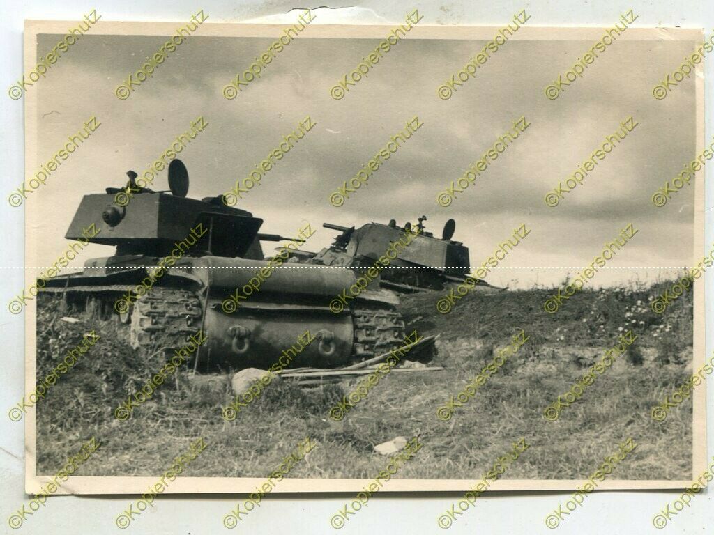 Foto, Wehrmacht, zerstörte Panzer, KW-1, Nahaufnahme, Russland,