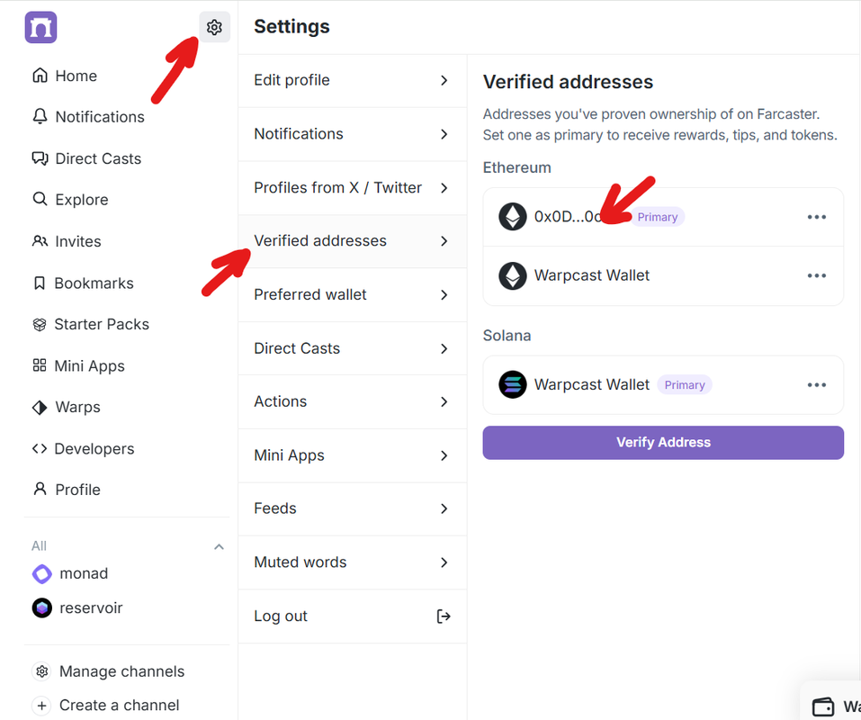 farcast wallet